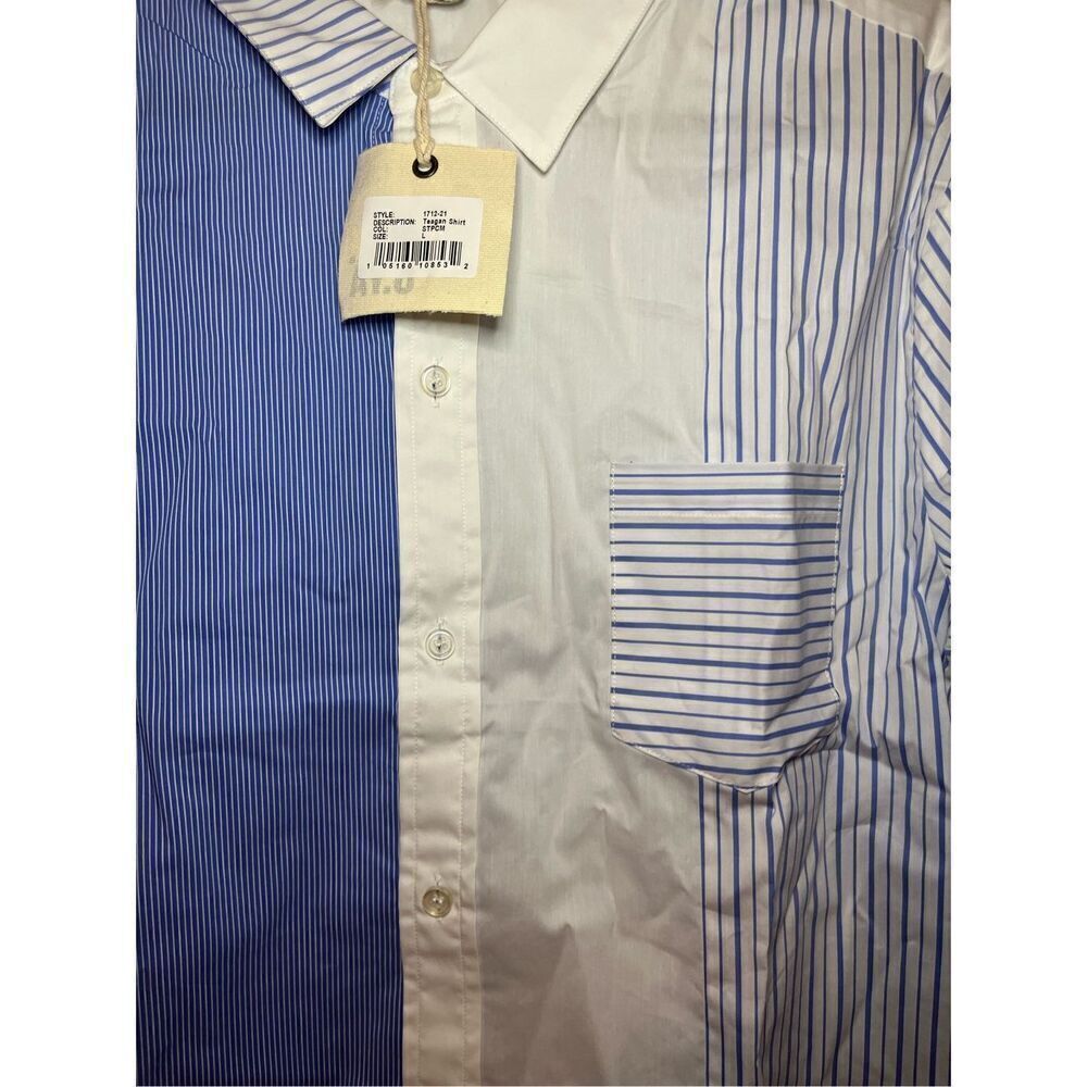 New Ser.o.ya NYC Teagan Button Down Striped Shirt - Picture 6 of 11
